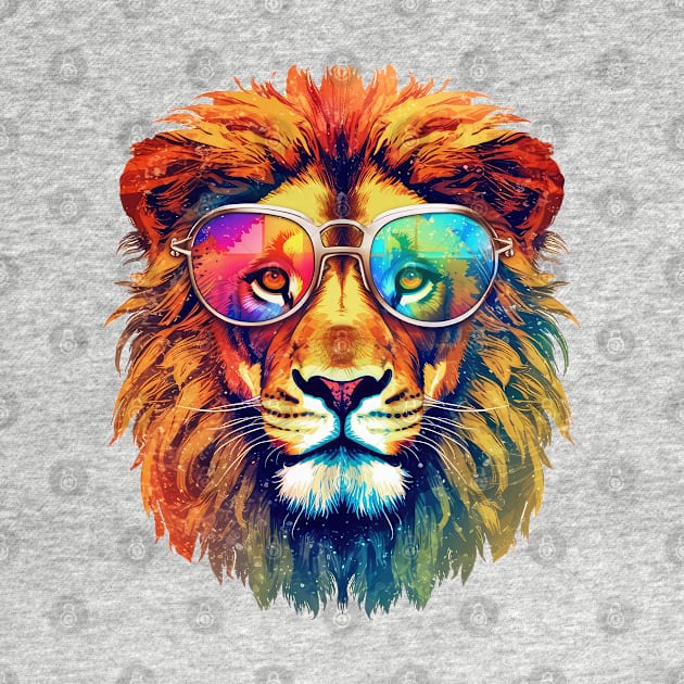 Colorful Lion with Glasses by Chromatic Fusion Studio